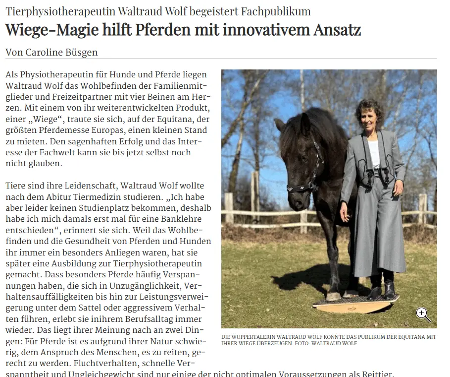 WiegeMagie in der WZ Wuppertal Zeitung